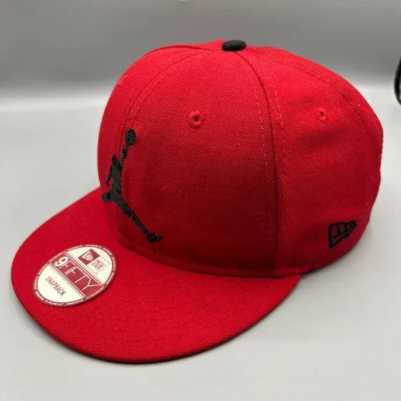 Air Jordan Hat‎ Men Red Embroidered Black Logo 9Fifty New Era Snap Back Cap